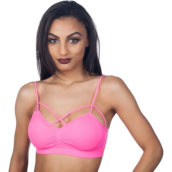 Anemone Sexy Criss-Cross Strappy Front Design Bra Top, One Size